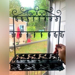Jewelry Display Holder Black with Tray